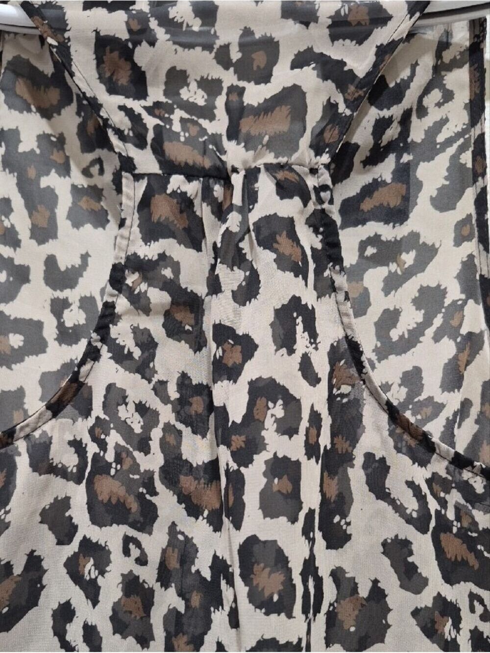 Bluenotes Leopard Print Sheer High-Low Vest Top M - Picture 7 of 12